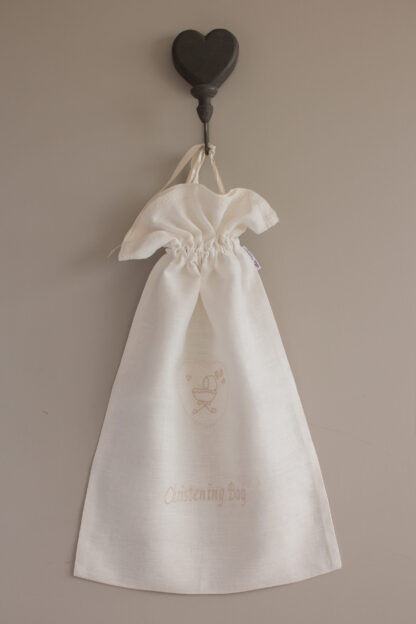 CHRISTENING BAG IN 100% LINEN FOR NEWBORN