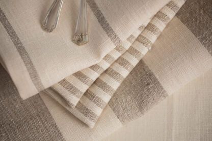 Classic Ivory and Natural Striped Table Runner. Sold out - Image 5