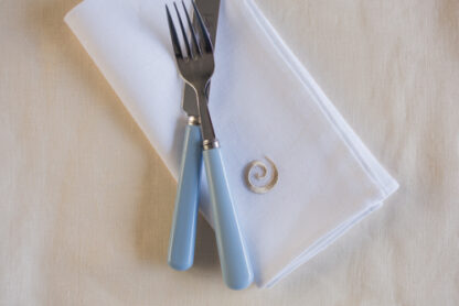 Newgrange swirl on ecru or white Irish linen napkins - Image 5