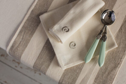 Classic Ivory and Natural Striped Table Runner. Sold out - Image 6
