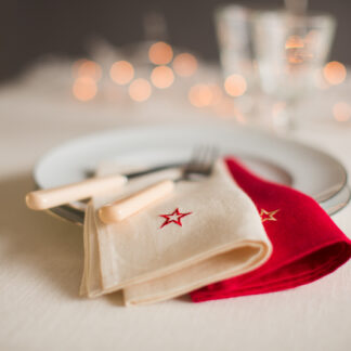 Christmas dinner napkins in 100% Irish linen.  Limited Edition and Special Offer