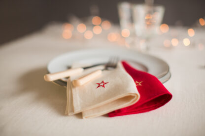 Christmas dinner napkins in 100% Irish linen.  Limited Edition and Special Offer