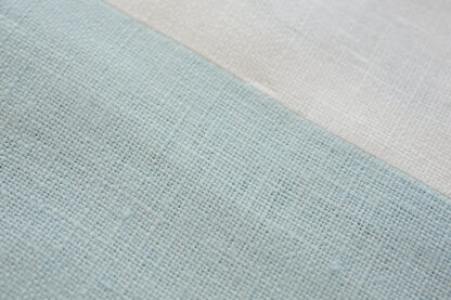 Double lined in Irish linen Newgrange Circles on duck egg blue and crisp white - Image 2