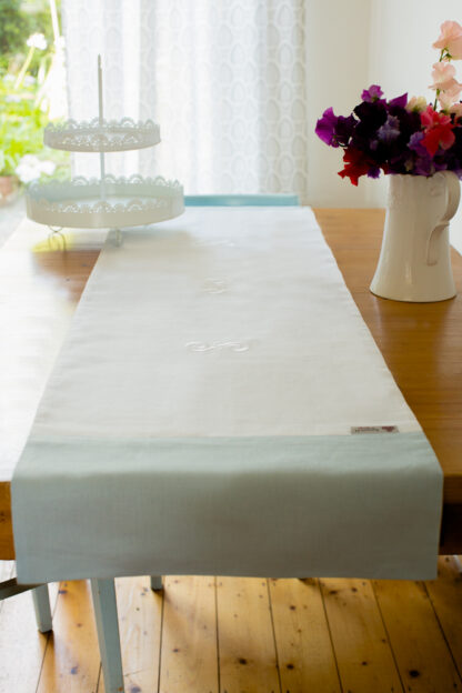 Wedding Gift Set in Irish linen includes double lined runner with 6 napkins. Limited edition AND LAST ONE