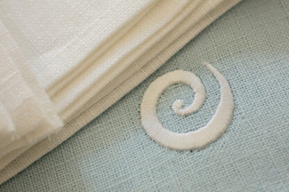 Newgrange swirl dinner napkins in duck egg blue - Image 6