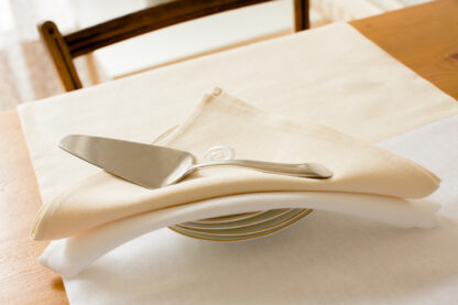 Newgrange swirl on ecru or white Irish linen napkins - Image 4