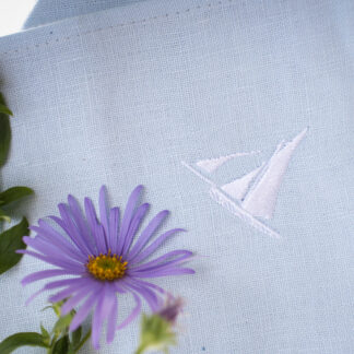 Galway Hooker Dinner Napkins in duck egg blue