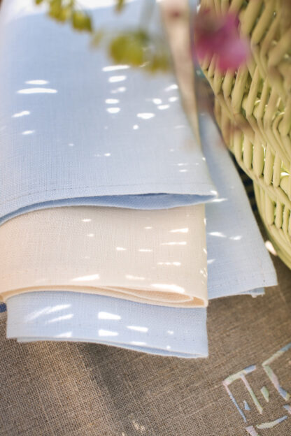 Newgrange swirl dinner napkins in duck egg blue - Image 7