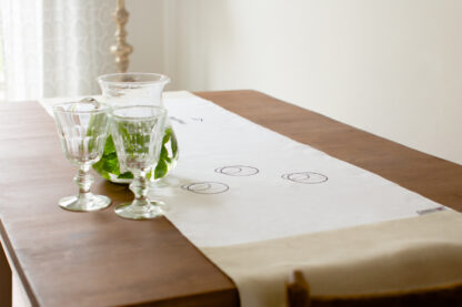 Eileen Gray table runner double lined in Irish linen