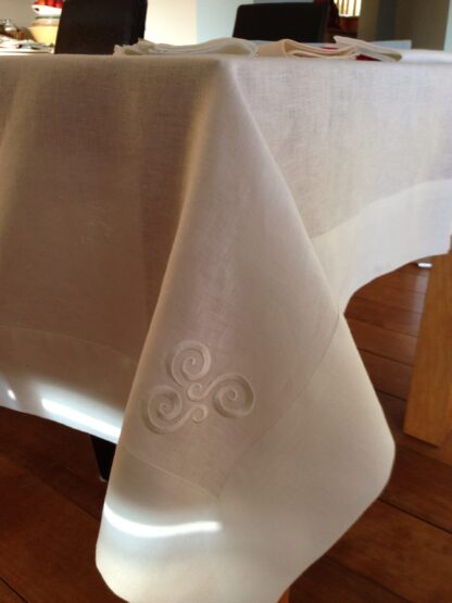 Irish Linen Table Cloths- Since Covid we only make tablecloths as they are ordered. If you wish to have a tablecloth made please contact me by email with your table dimensions and we will give you a price or choose one of the sizes below and we will make it for you. - Image 3