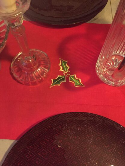 Beautiful Christmas holly/red table runner  "Great Value" Limited edition. - Image 3