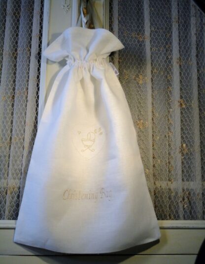 CHRISTENING BAG IN 100% LINEN FOR NEWBORN - Image 3