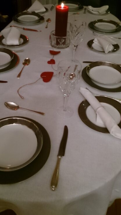 Irish Linen Table Cloths- Since Covid we only make tablecloths as they are ordered. If you wish to have a tablecloth made please contact me by email with your table dimensions and we will give you a price or choose one of the sizes below and we will make it for you. - Image 12