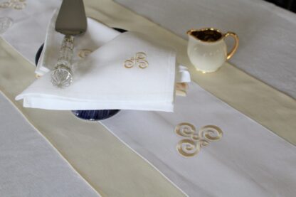 Newgrange Pre Celtic Knot table runner in Ecru and White  " Sale" - Image 5