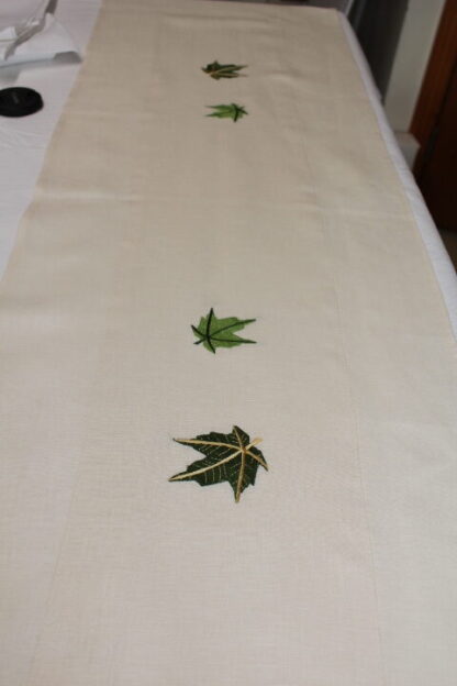 Maple Leaf on Ecru Irish linen - Image 2