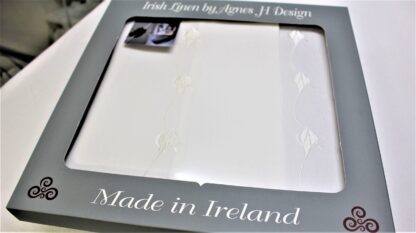 Fine Irish linen Pillow Cases embroidered with white roses- Box of two- - Image 4