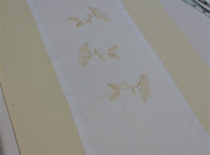 White and Ecru Irish linen with embroidered Elderflower Sold Out. Back soon - Image 2