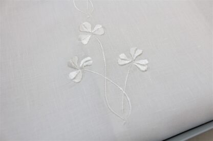 Fine Irish linen Pillow Cases with Embroidered Shamrocks - Box of two