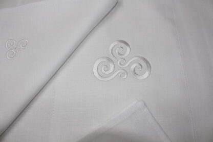 Newgrange Pre-Celtic Knot table runner in pure white in two sizes  Sale!!