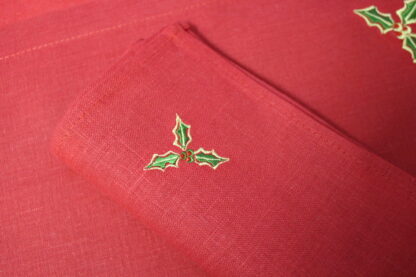 Beautiful Christmas holly/red table runner  "Great Value" Limited edition. - Image 2