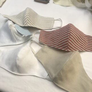 Irish linen face masks with wire at nose area. 20% will be donated to Diabetics Ireland. Out of stock